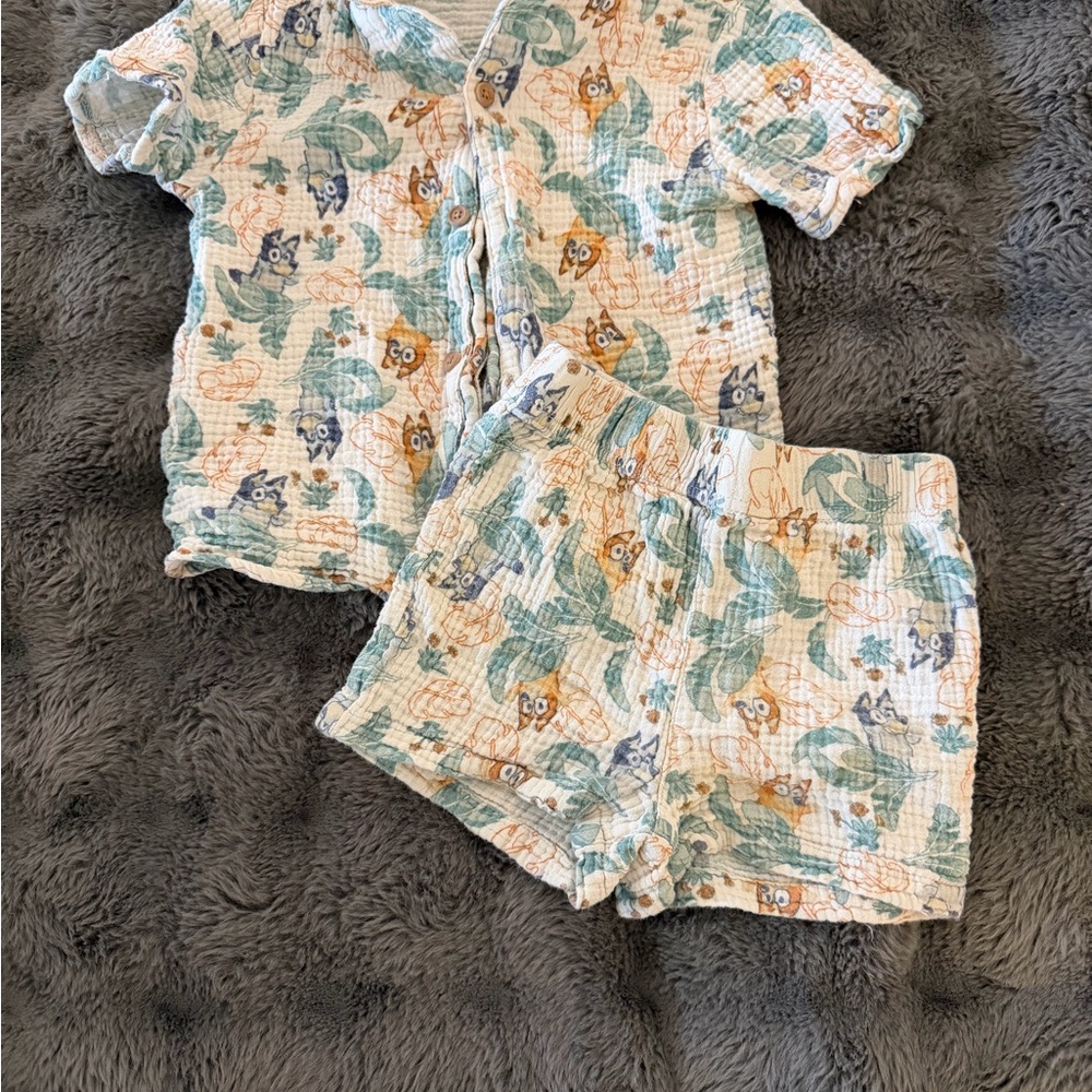 Target Kids Owl Print Pajama Set - Blue and Orange
